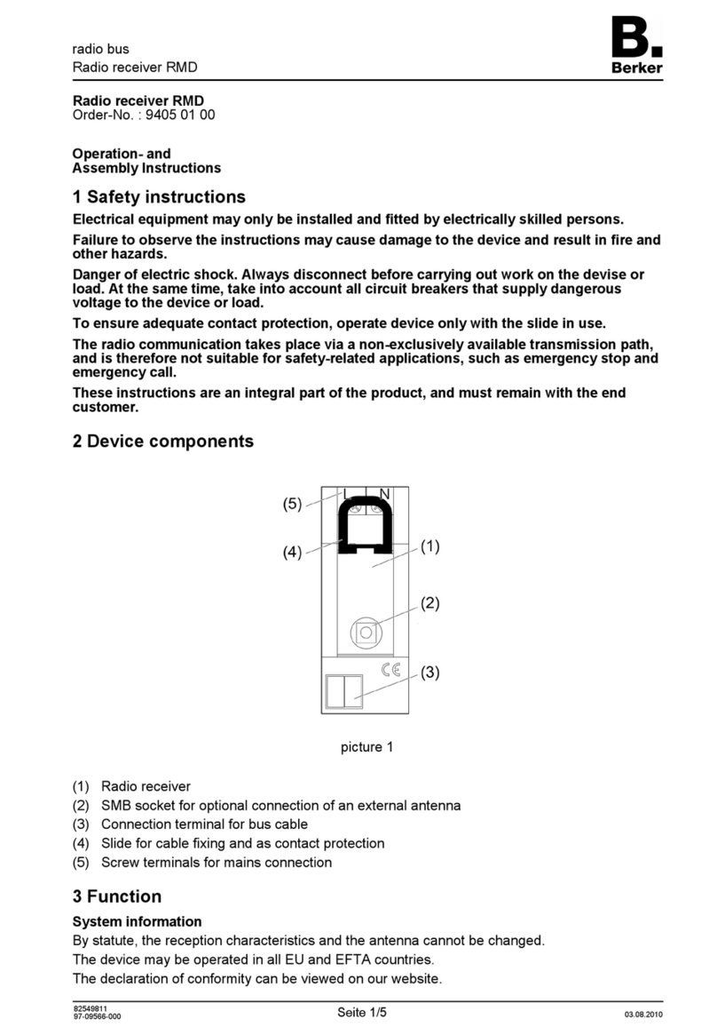 Berker 9405 01 00 Service manual