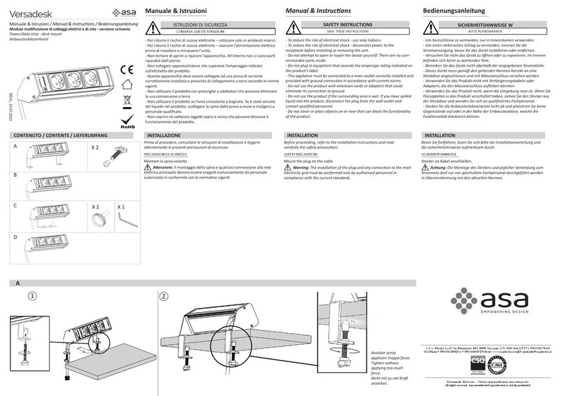 ASA Electronics Versadesk Manual instructions