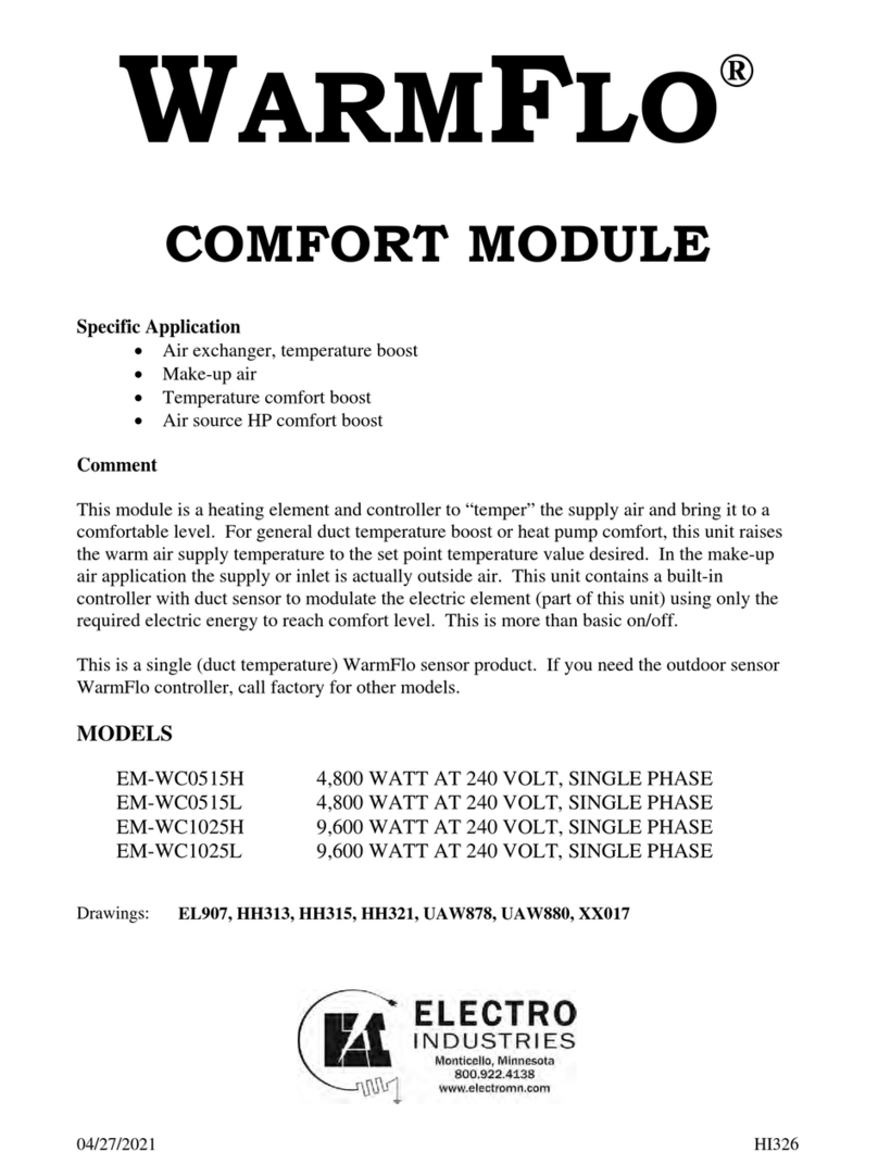 Electro Industries WarmFlo EM-WC0515H User manual