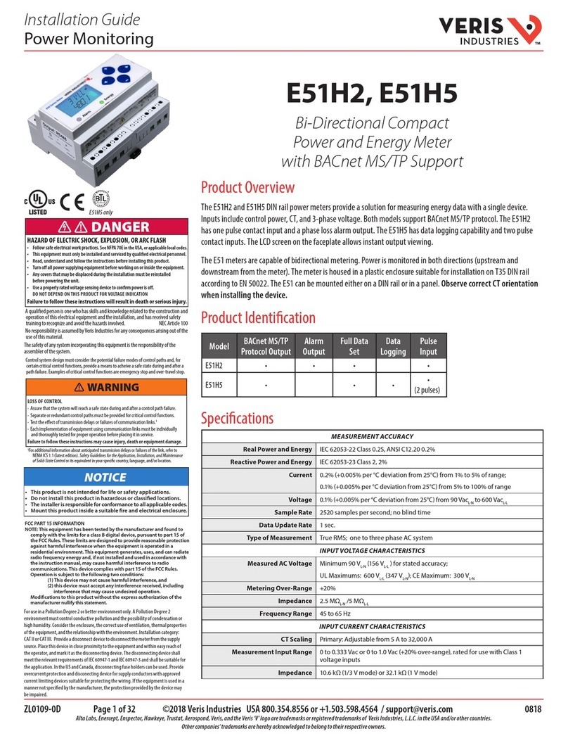 Veris Industries E51H2 installation guide
