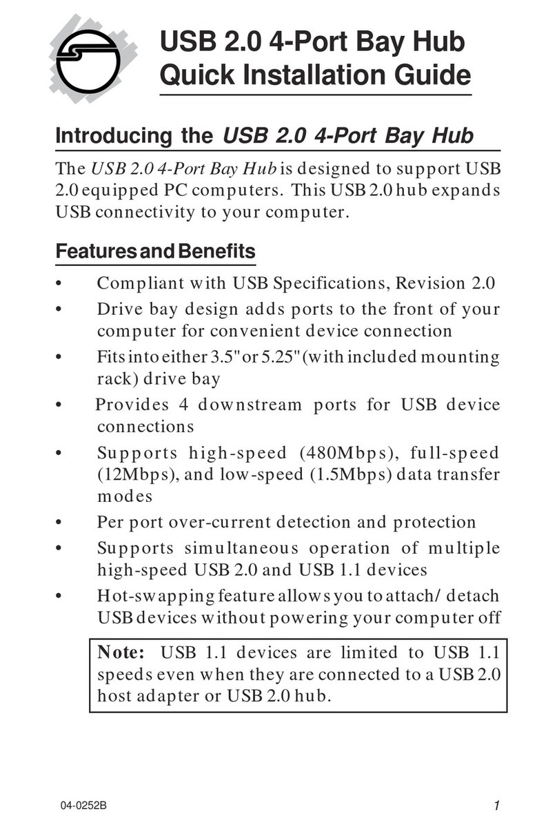 SIIG USB 2.0 4-Port Bay Hub User manual