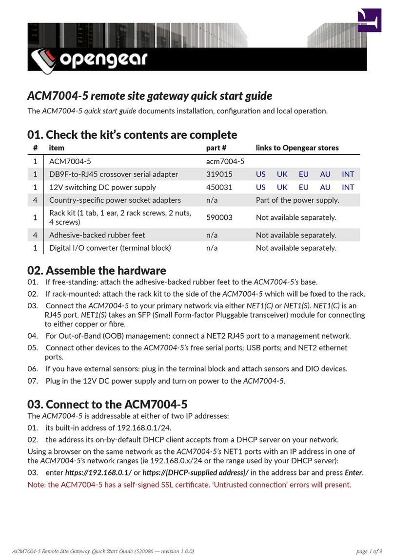 Opengear ACM7004-5 User manual