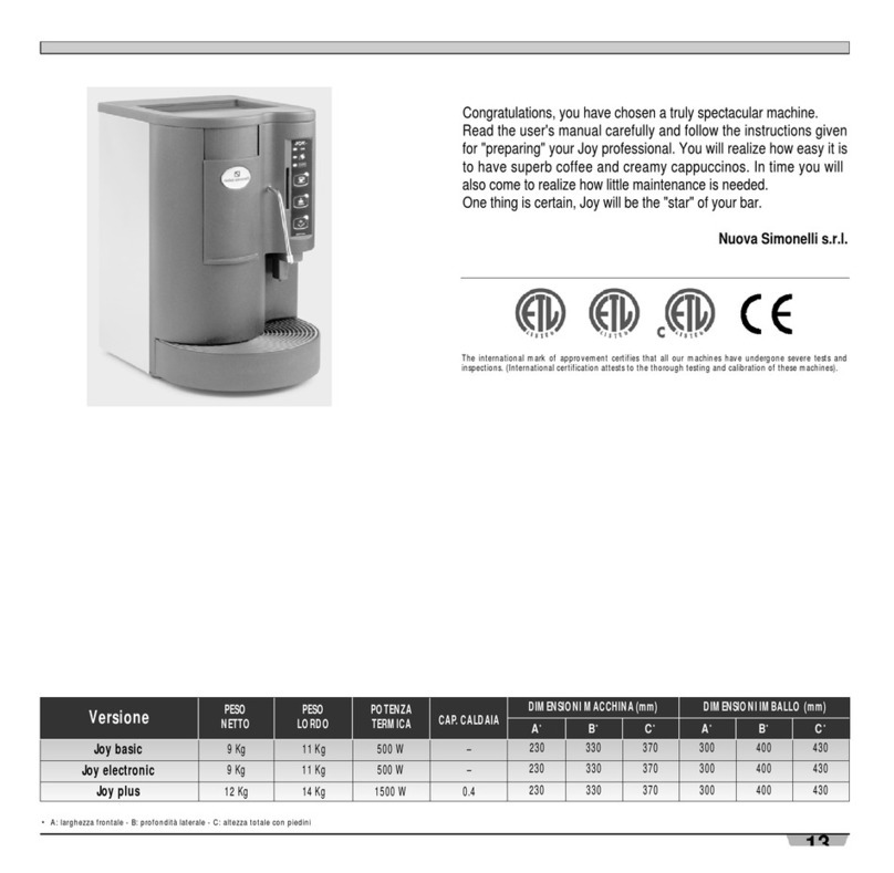Nuova Simonelli Joy basic manual