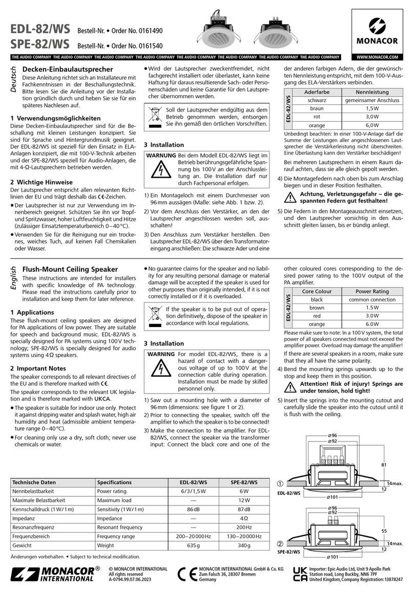 Monacor EDL-82/WS manual