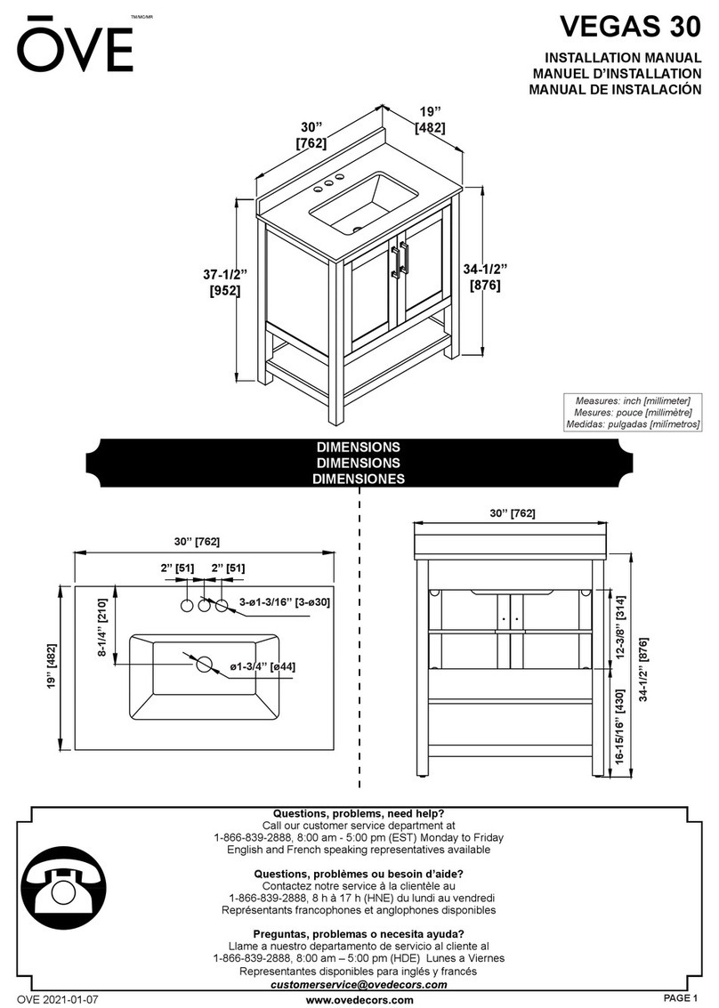 OVE VEGAS 30 installation manual