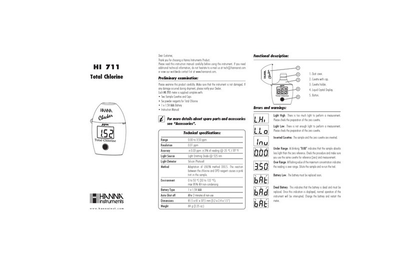 Hanna Instruments Total Chlorine HI 711 User manual