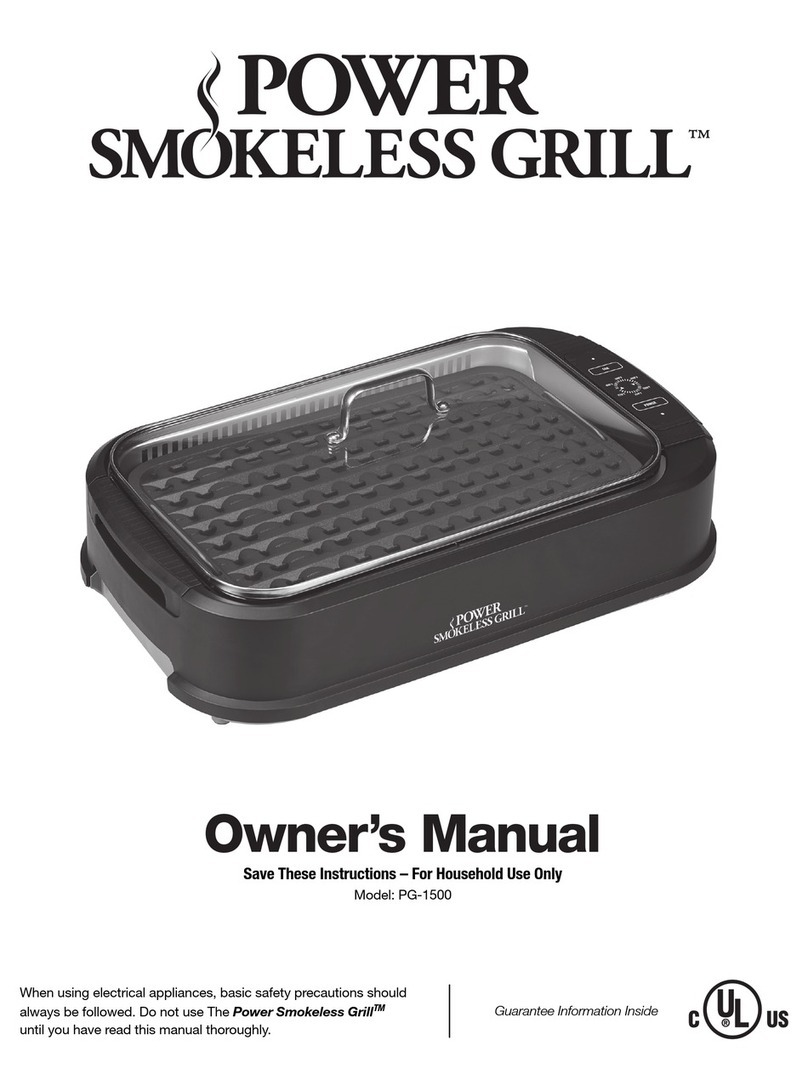 Tristar Products Power Smokeless Grill PG-1500 owner's manual