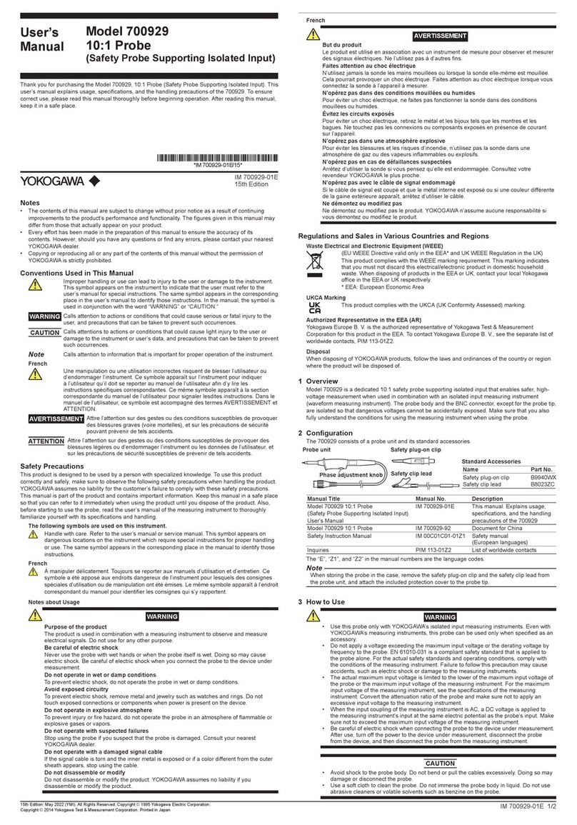 YOKOGAWA 700929 User manual