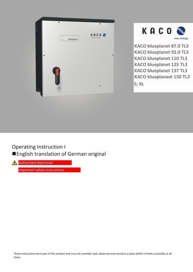 Kaco blueplanaet 150 TL3 Operating	 instruction