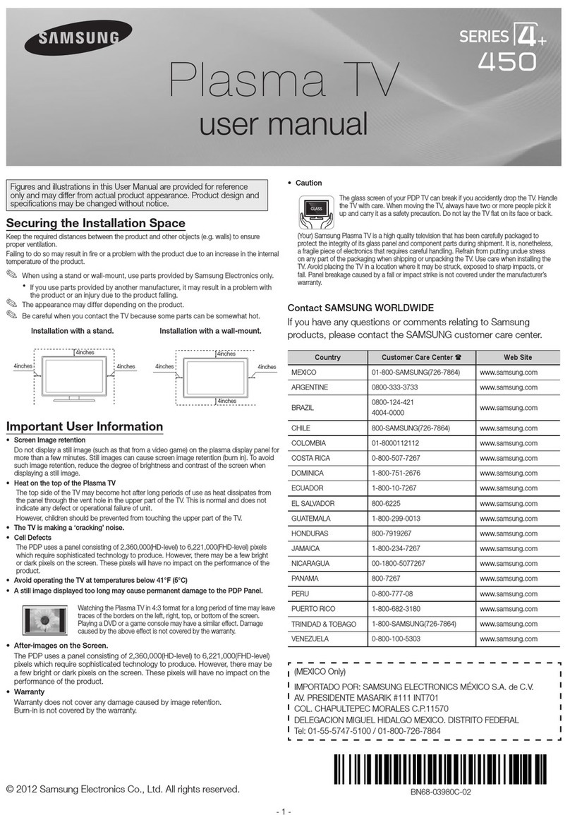 Samsung PL43E450 User manual