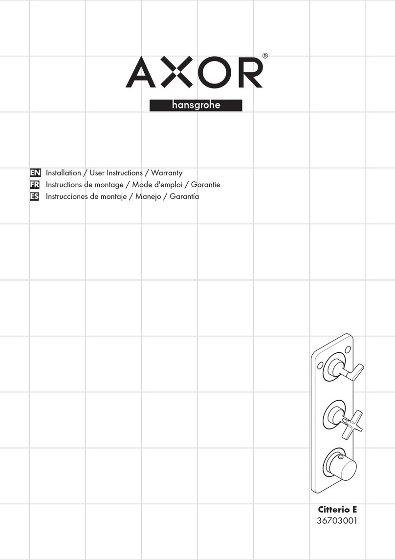 Hans Grohe AXOR Citterio E 36703001 Installation/User Instructions/Warranty Hans Grohe AXOR Citterio E 36703001 Installation/User Instructions/Warranty