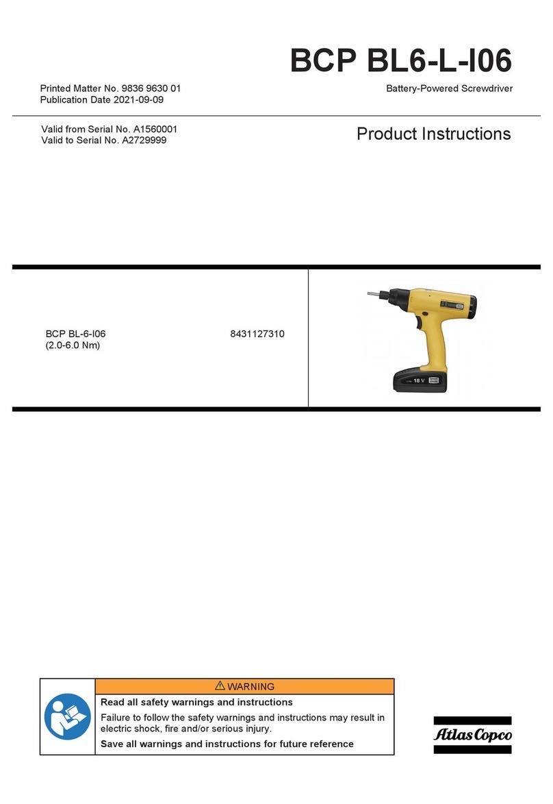 Atlas Copco BCP BL-6-I06 Instruction sheet Atlas Copco BCP BL-6-I06 Instruction sheet