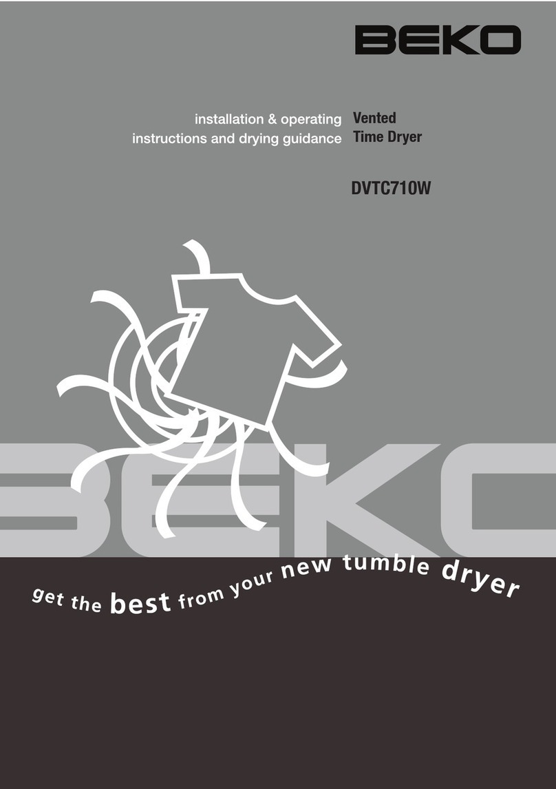 Beko DVTC710W Installation & operating instructions and drying guidance