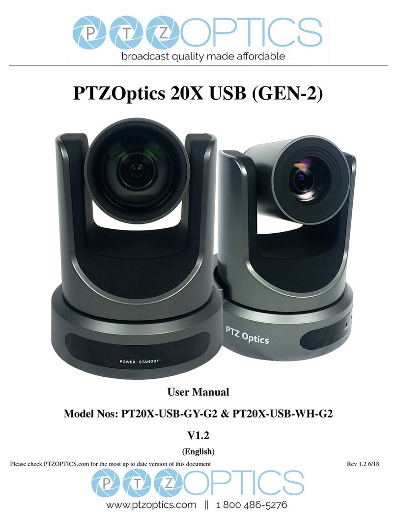 PTZOptics PT20X-USB-WH-G2 User manual PTZOptics PT20X-USB-WH-G2 User manual