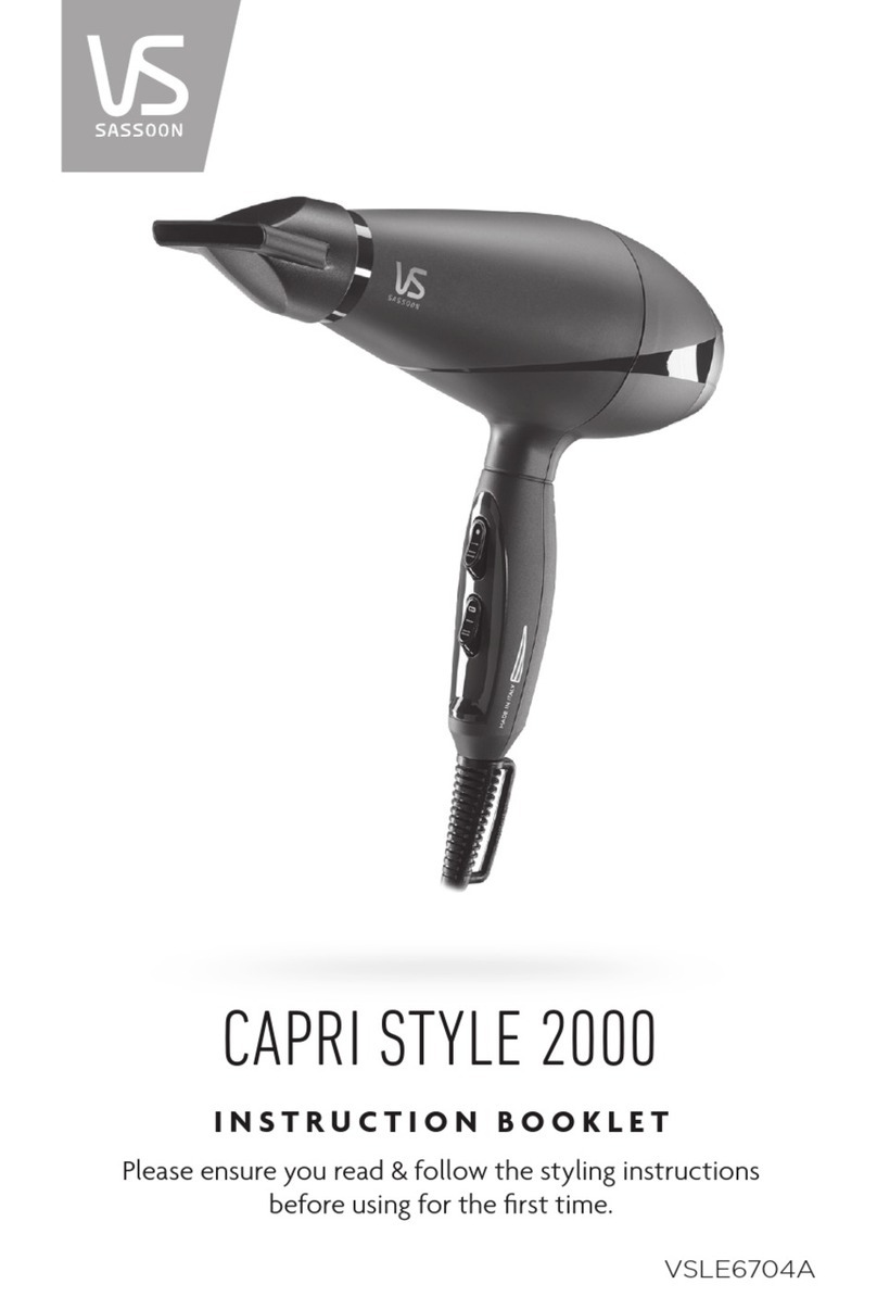 VS Sassoon CAPRI STYLE 2000 Instruction booklet
