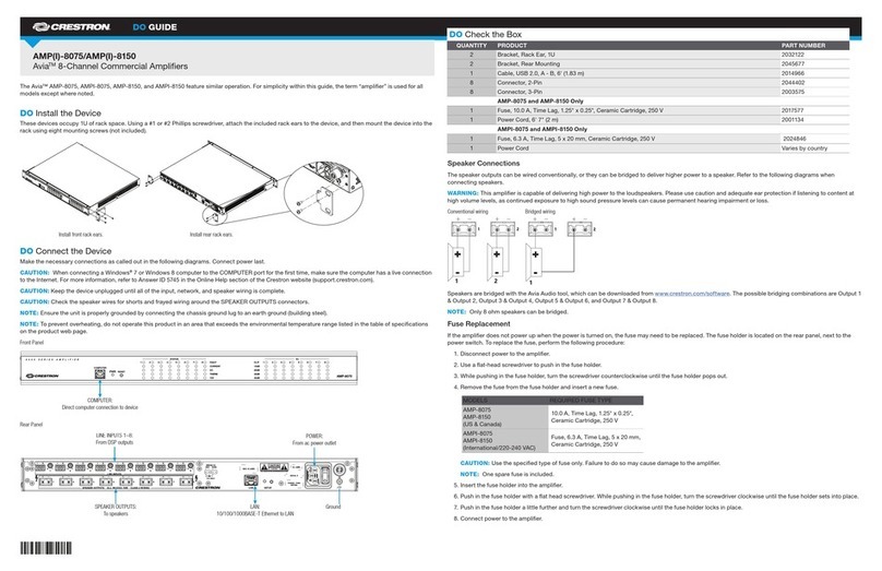 Crestron Avia AMPI-8075 Dimensional drawing Crestron Avia AMPI-8075 Dimensional drawing