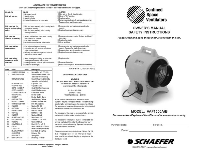 Schaefer VAF1500A User manual