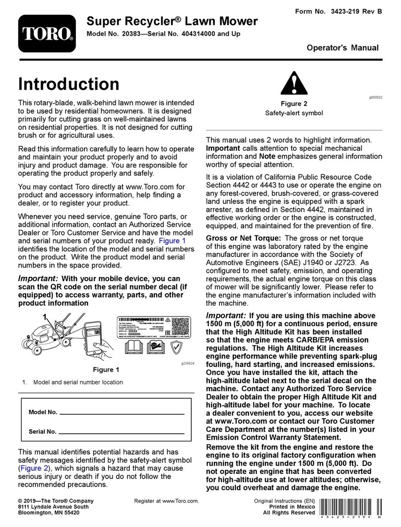 Toro Super Recycler 20383 User manual Toro Super Recycler 20383 User manual