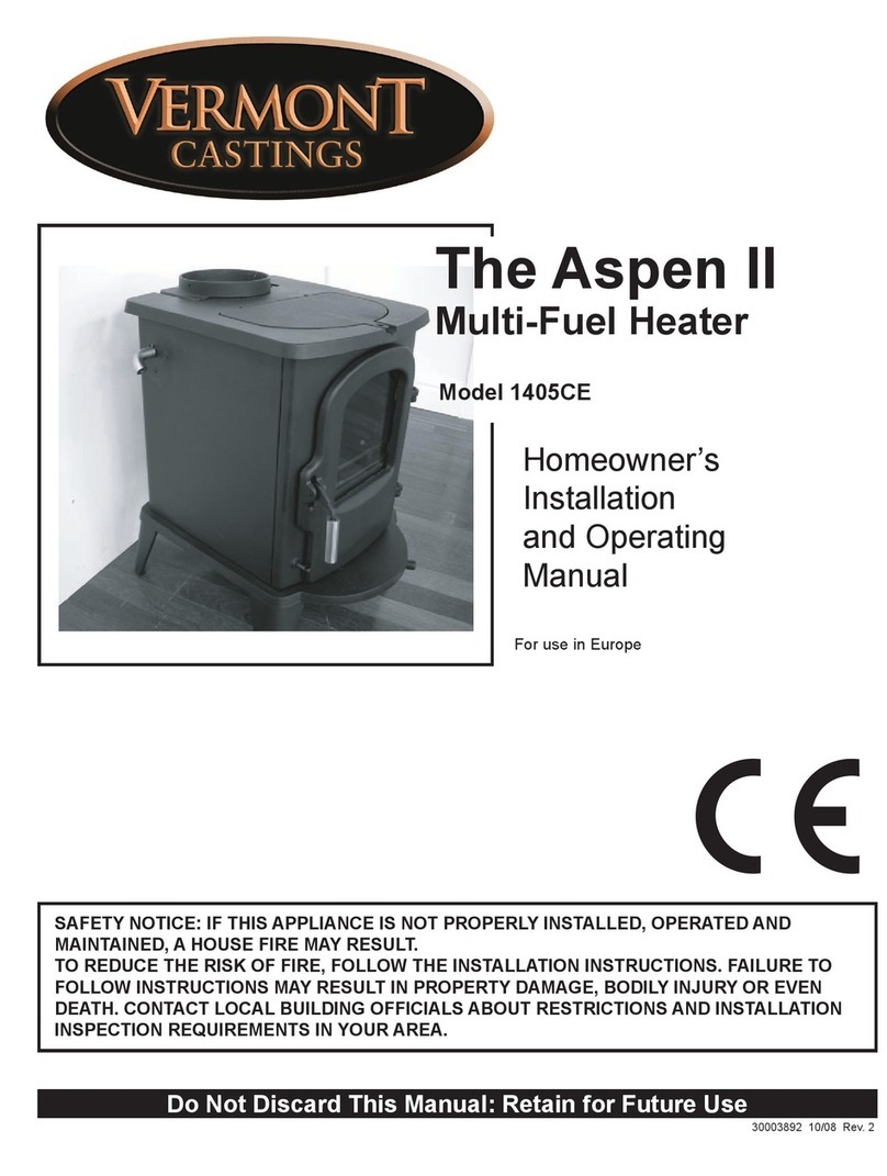 Vermont Castings Aspen II Homeowner's installation and operating instructions