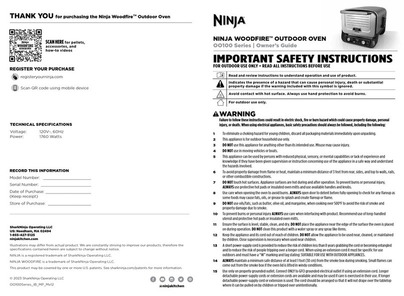 Ninja WOODFIRE OO100 Series owner's guide
