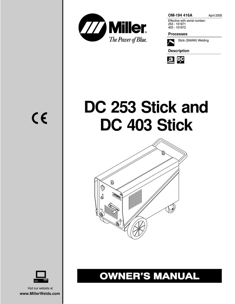 Miller DC 253 Stick owner's manual