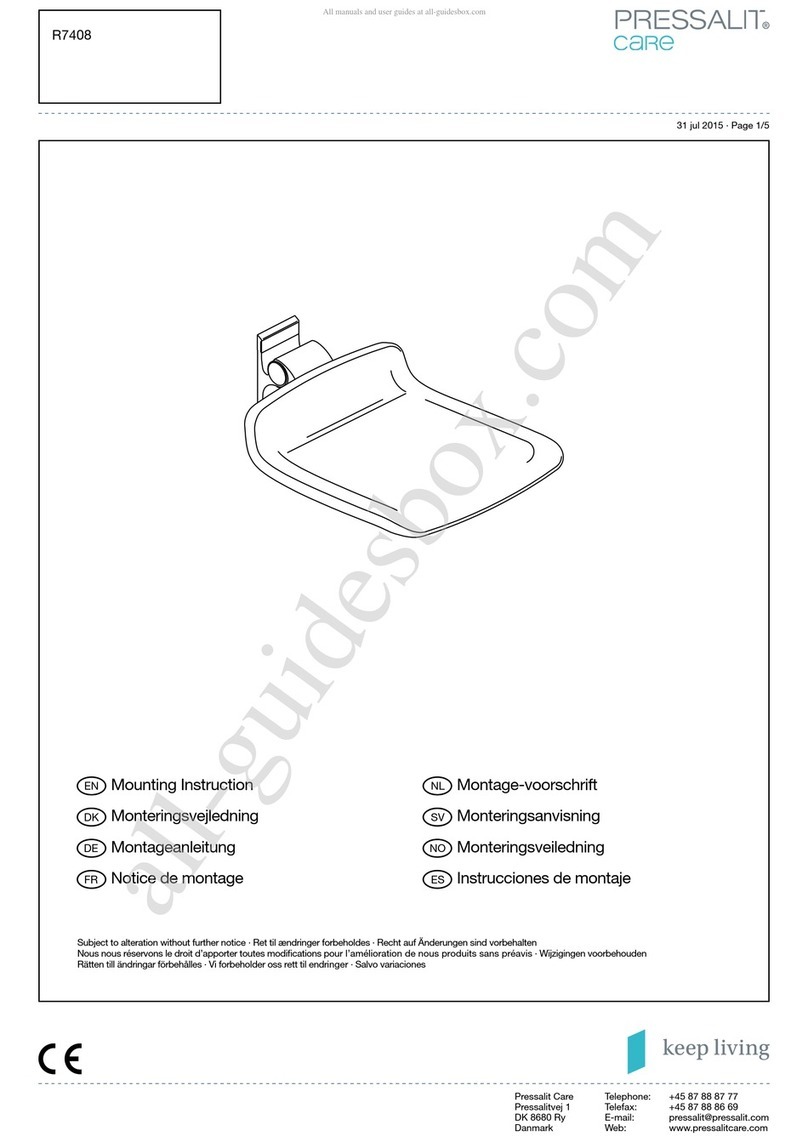 Pressalit Care R5500 Mounting instruction