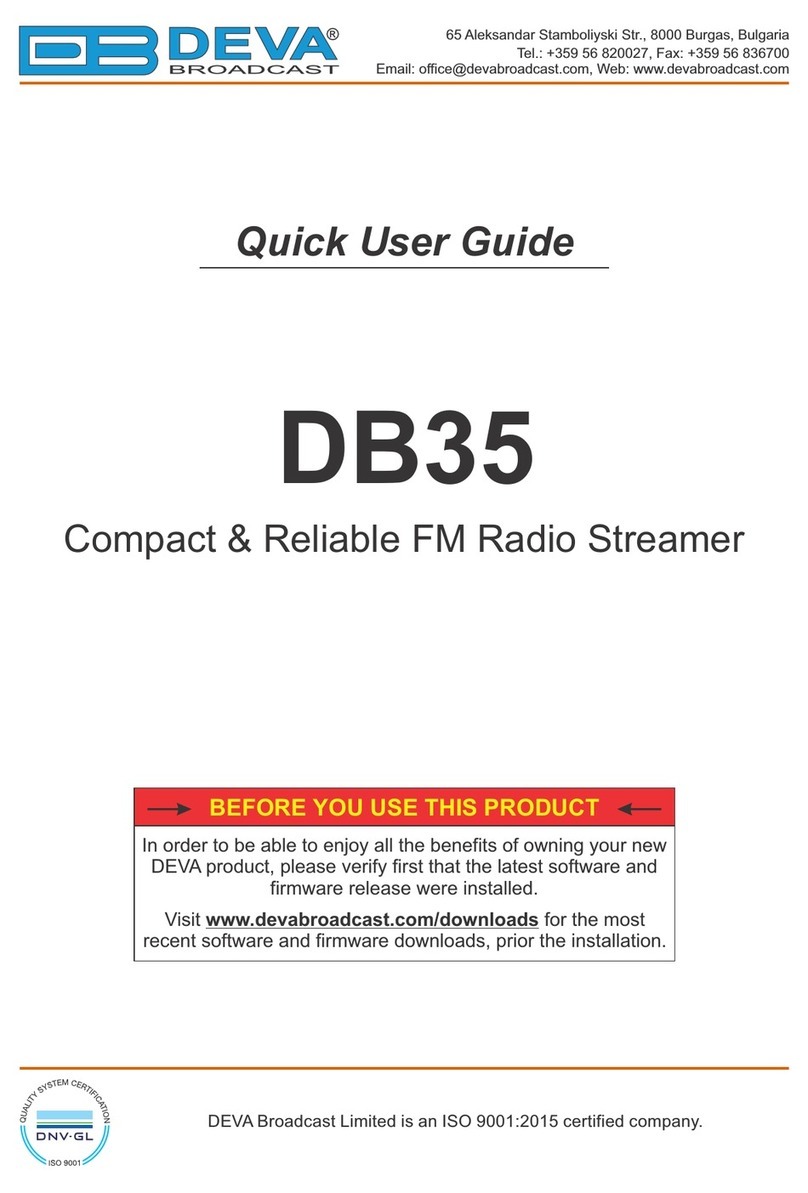 DEVA Broadcast DB35 Quick user guide
