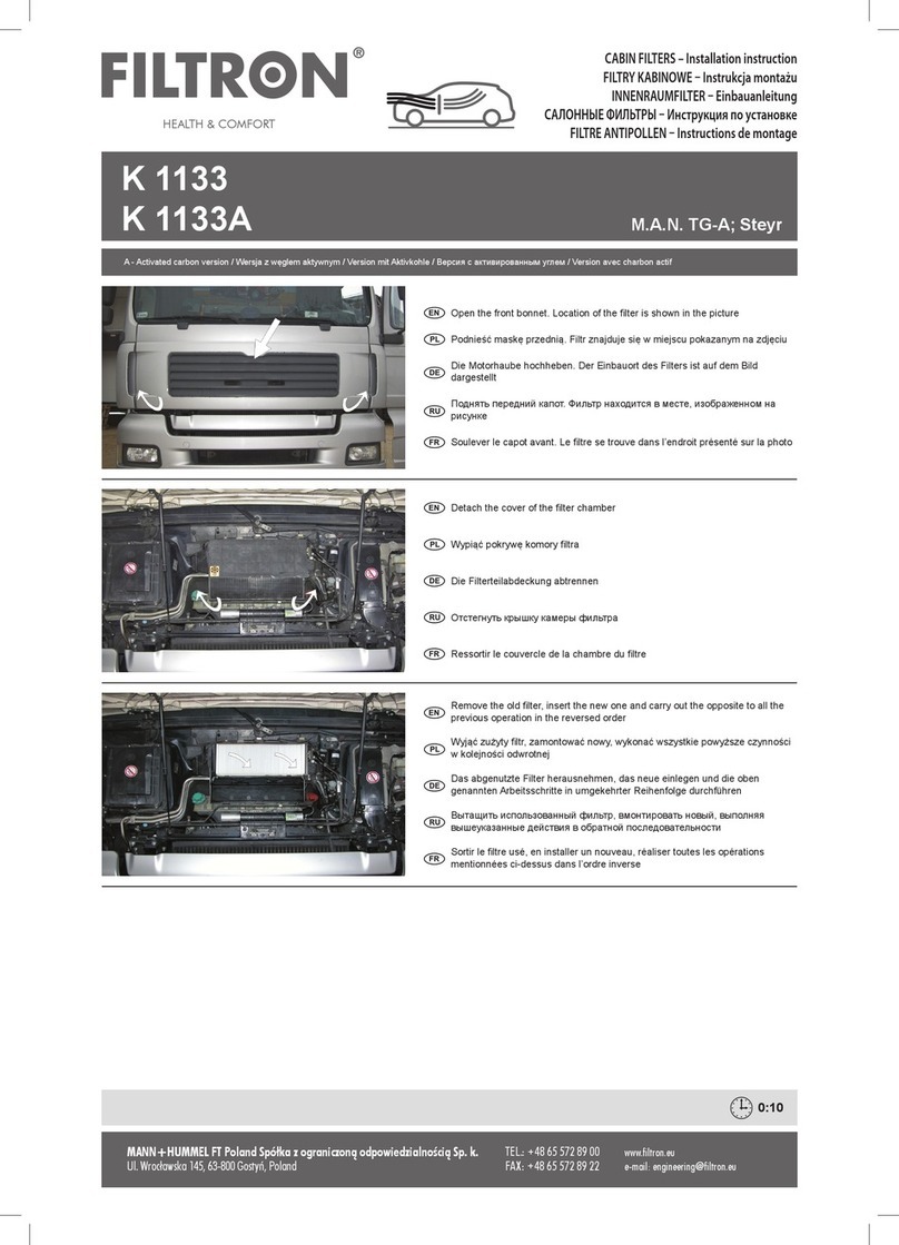 MANN+HUMMEL FILTRON K 1133A Installation instruction