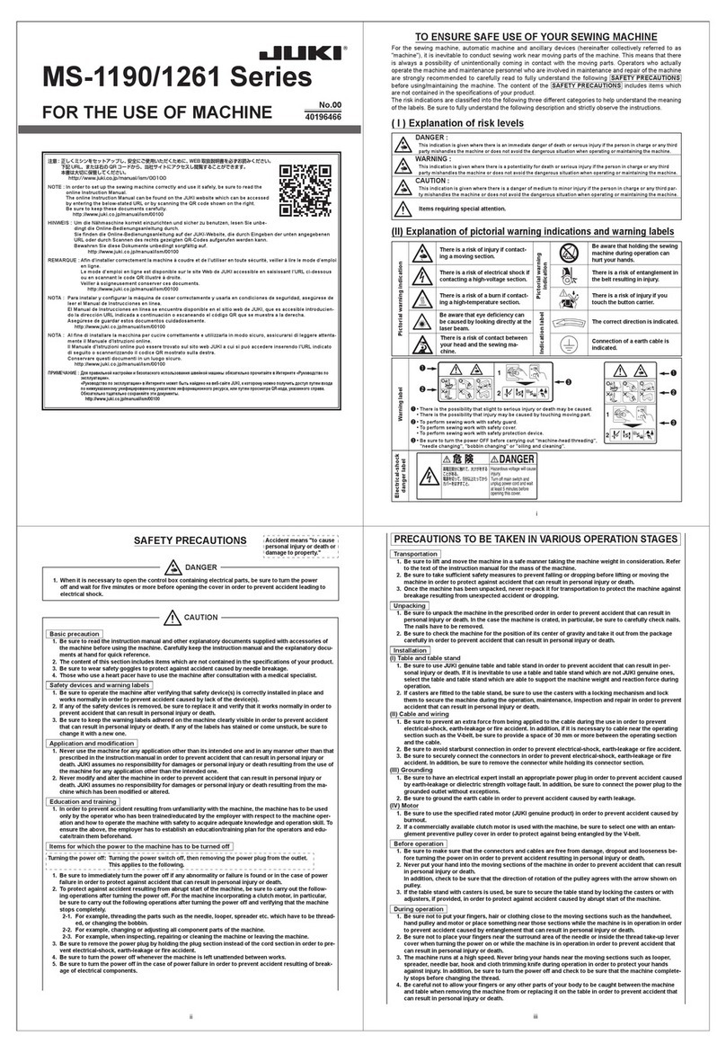 JUKI MS-1261 User manual JUKI MS-1261 User manual
