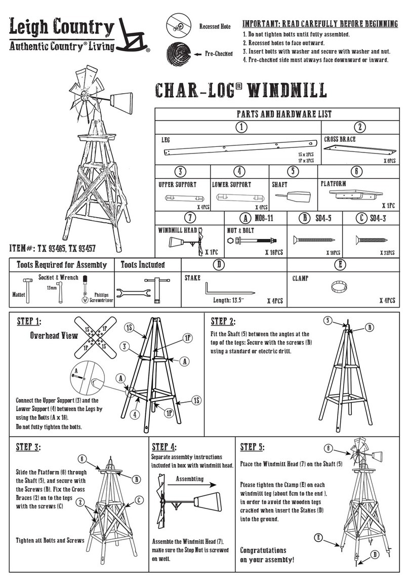 Leigh Country CHAR-LOG TX 93465 Assembly instructions