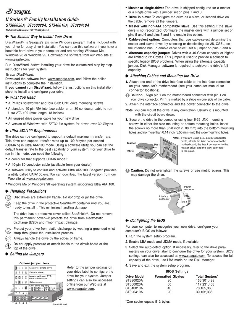 Seagate ST380020A installation guide