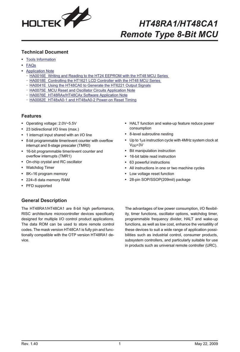 Holtek HT48RA1 User manual