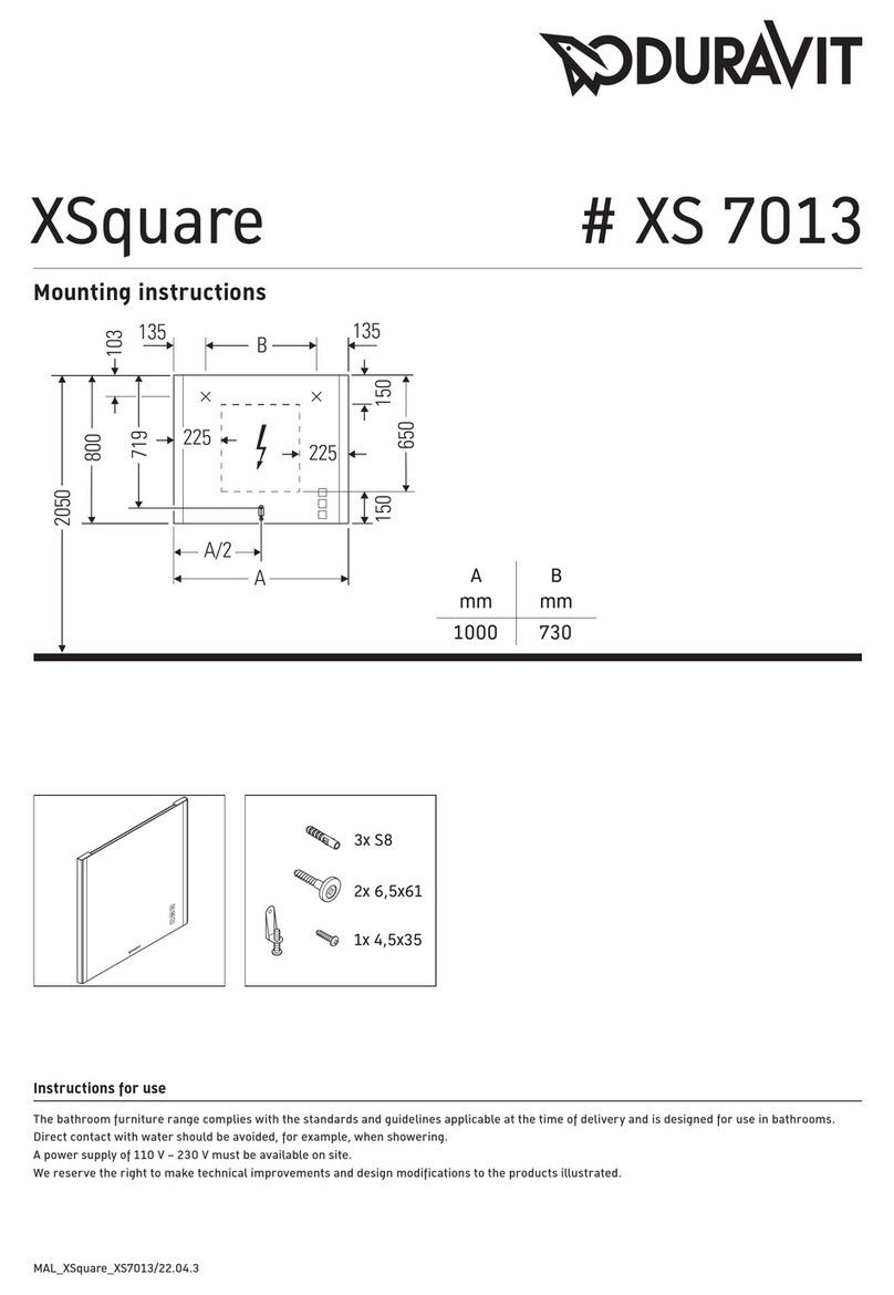 DURAVIT XSquare XS 7013 Mounting instructions DURAVIT XSquare XS 7013 Mounting instructions