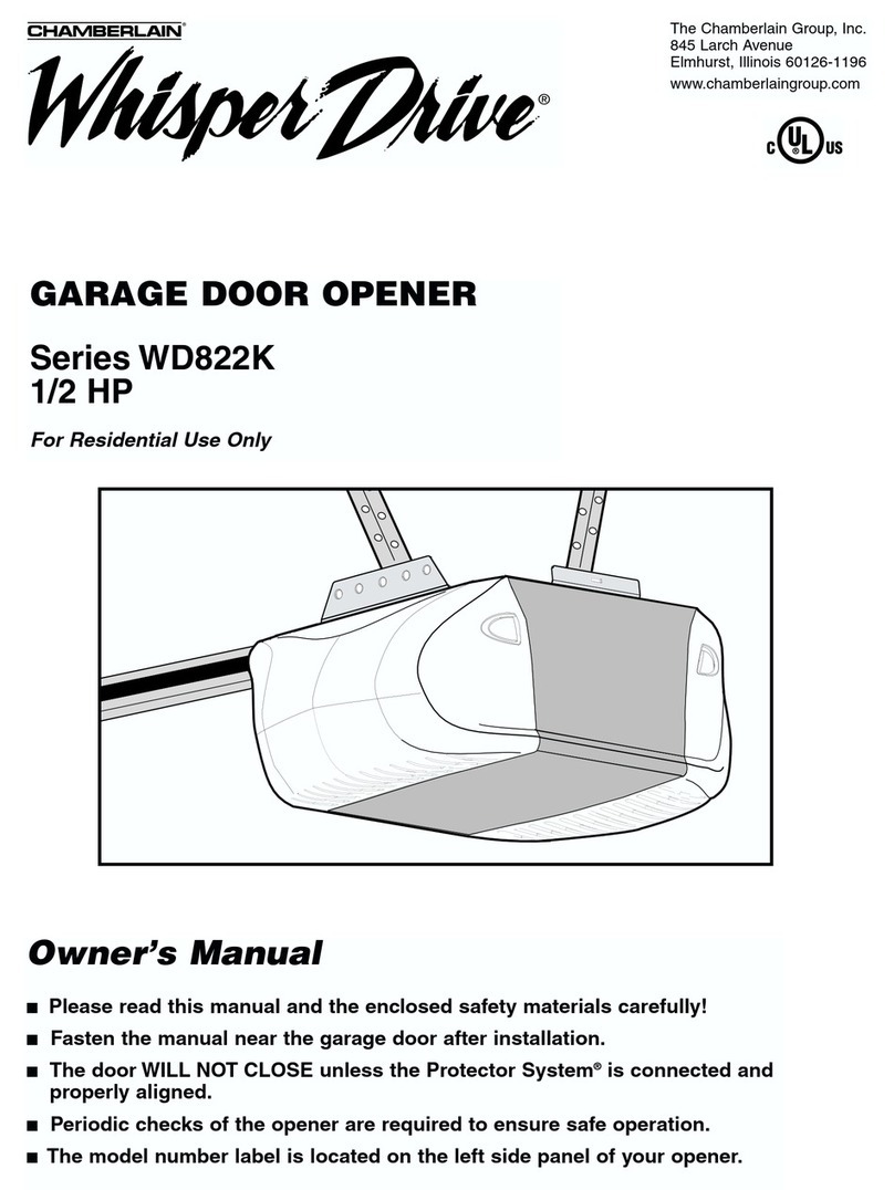 Chamberlain Whisper Drive SECURITY+ WD822K Series User manual
