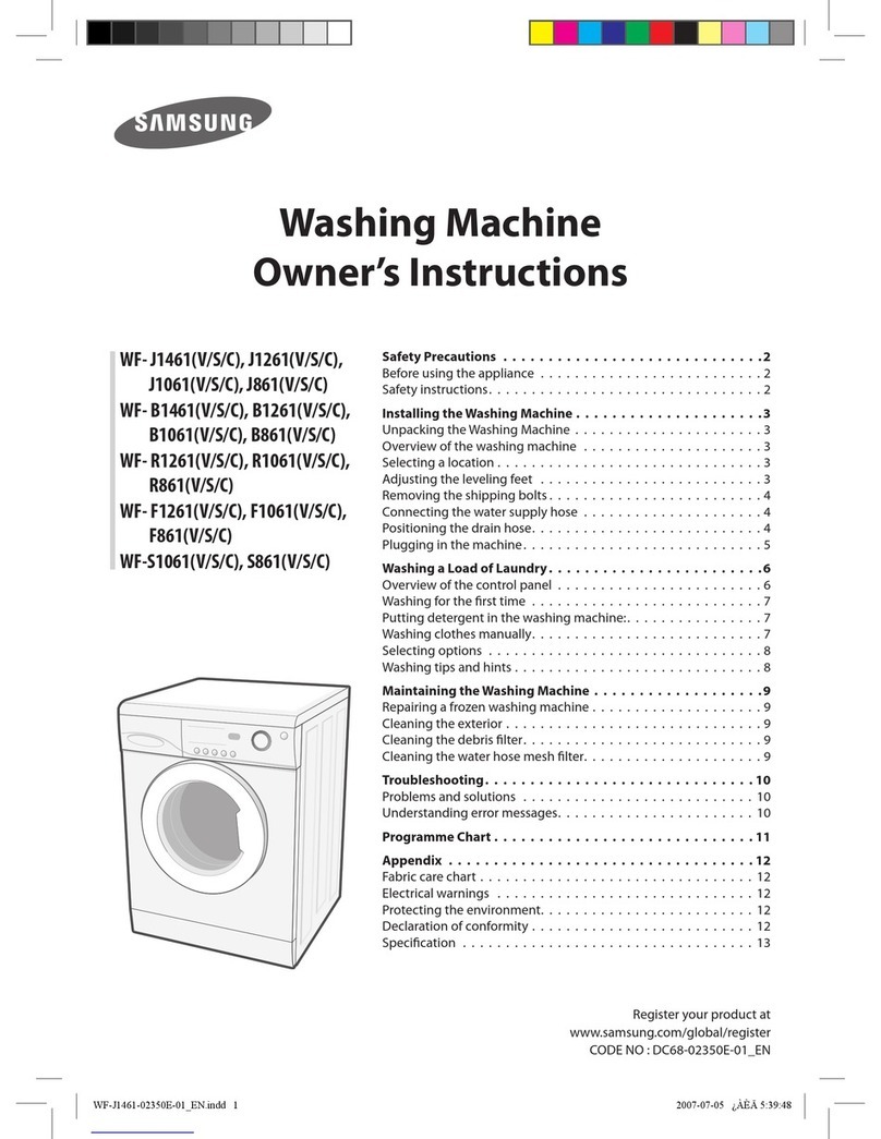 Samsung WF-J1261V Owner's instructions
