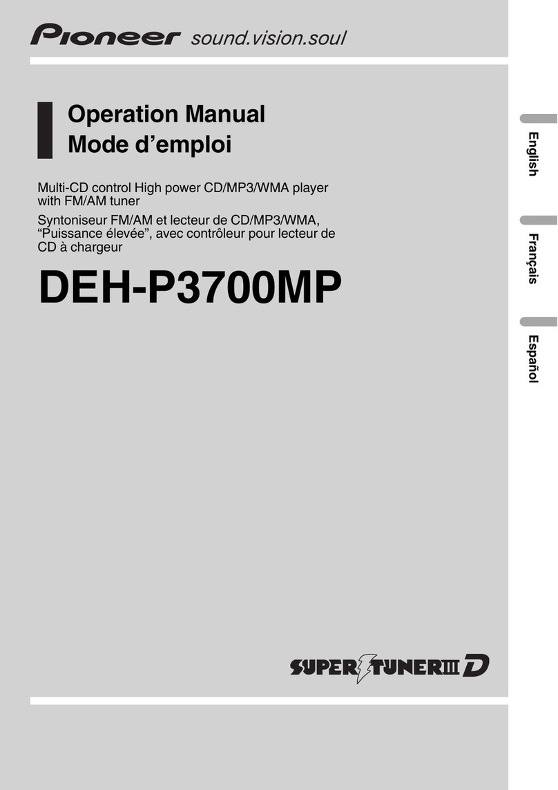 Pioneer Super Tuner III D DEH-P3700MP User manual Pioneer Super Tuner III D DEH-P3700MP User manual