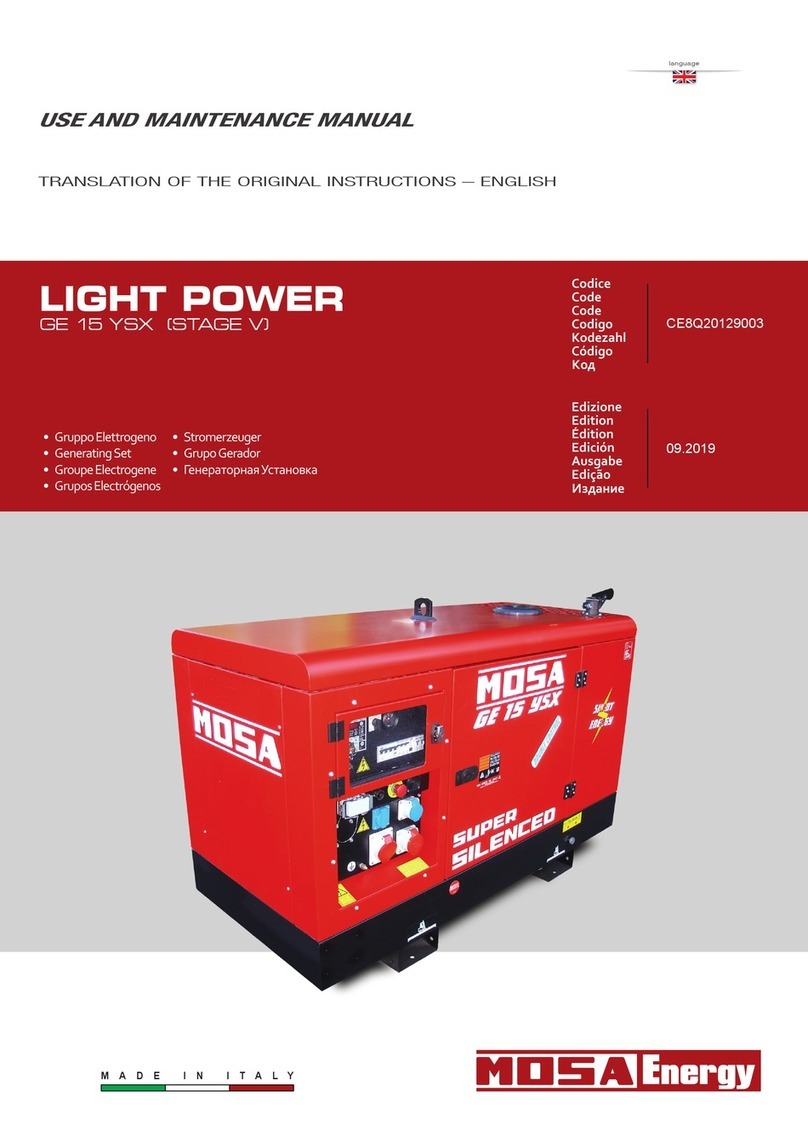 Mosa LIGHT POWER GE 15 YSX User manual