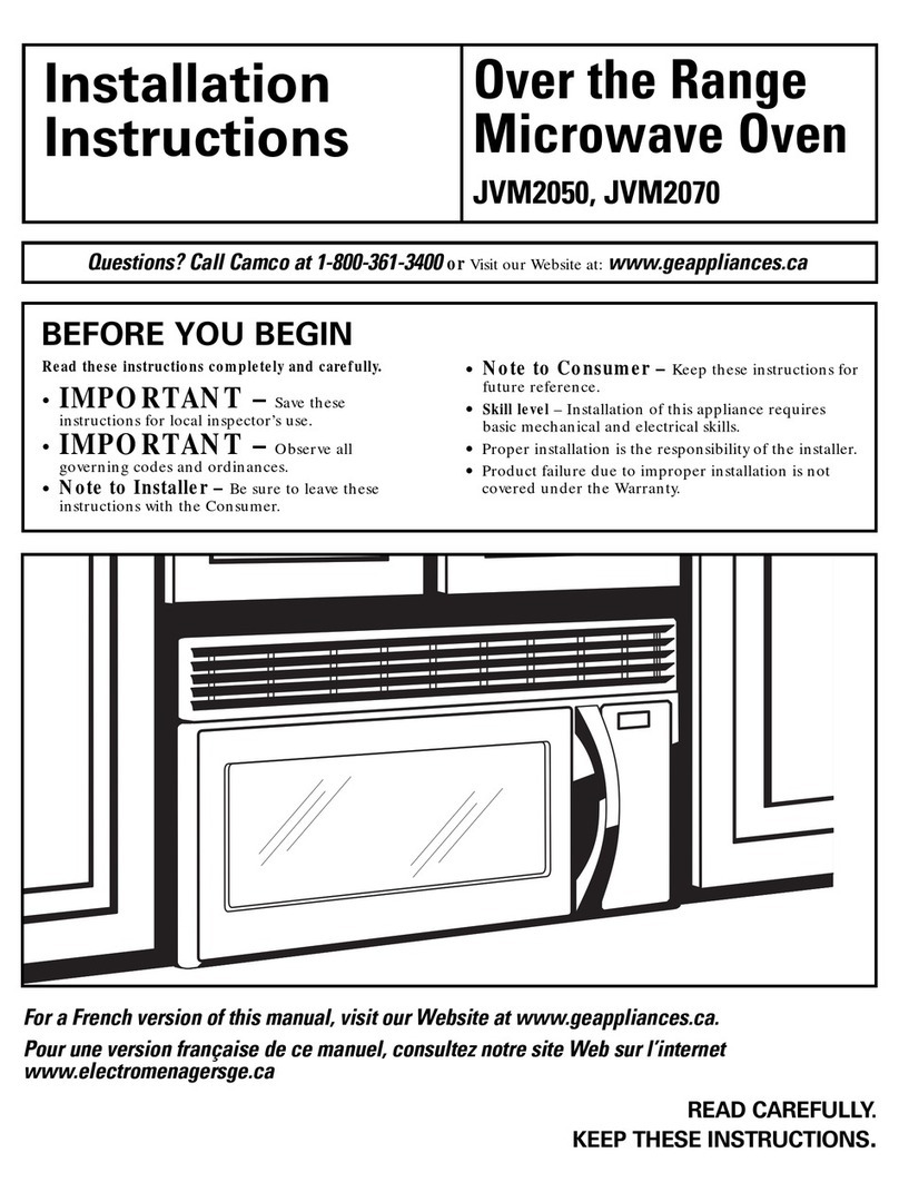 GE Spacemaker JVM2050 User manual