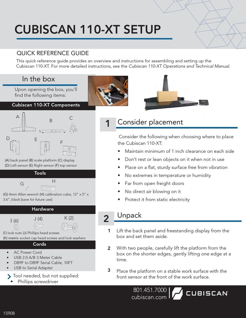 CubiScan 110-XT Setup