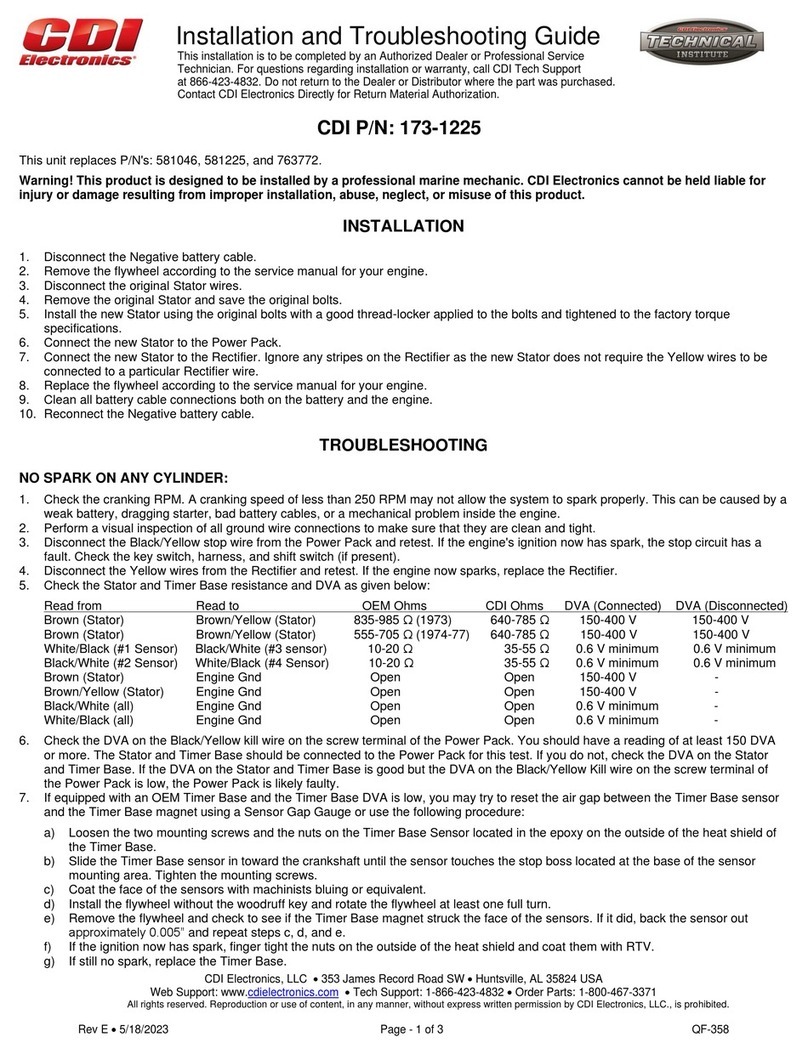 CDI 173-1225 Installation and troubleshooting guide