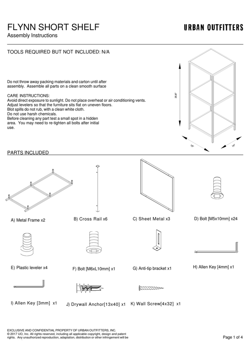 URBAN OUTFITTERS FLYNN SHORT SHELF Assembly instructions URBAN OUTFITTERS FLYNN SHORT SHELF Assembly instructions
