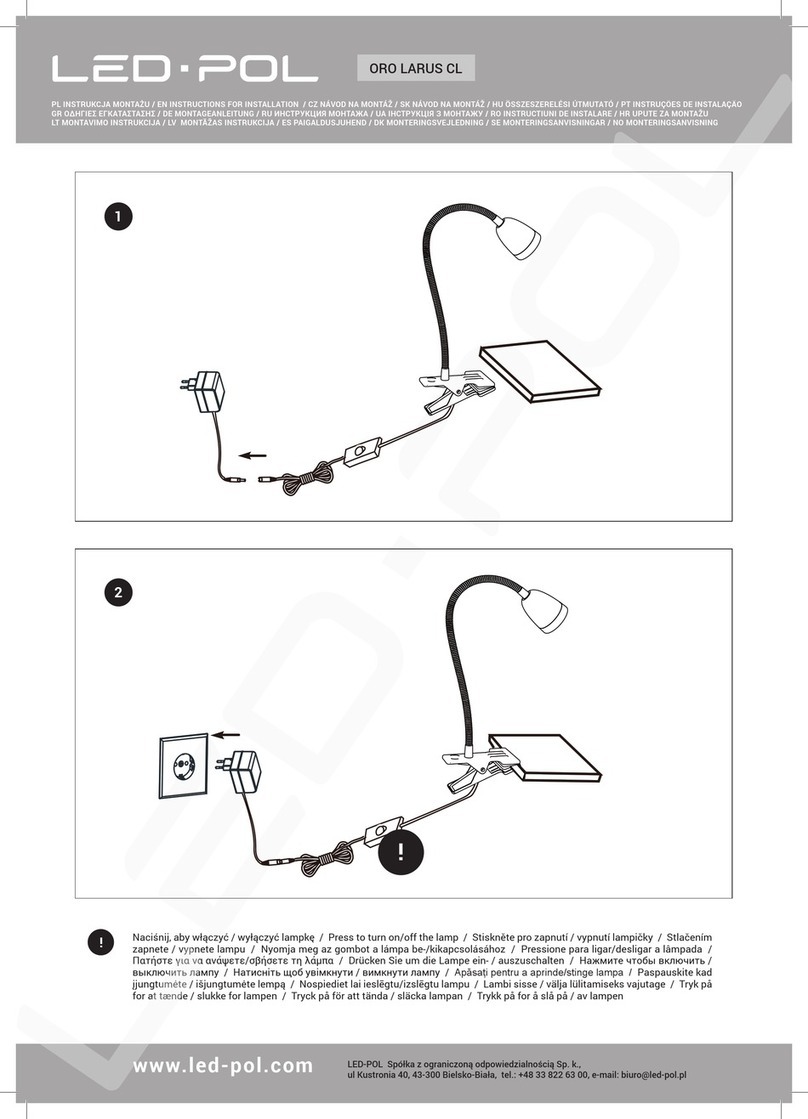 LED-POL ORO LARUS CL Instructions for installation