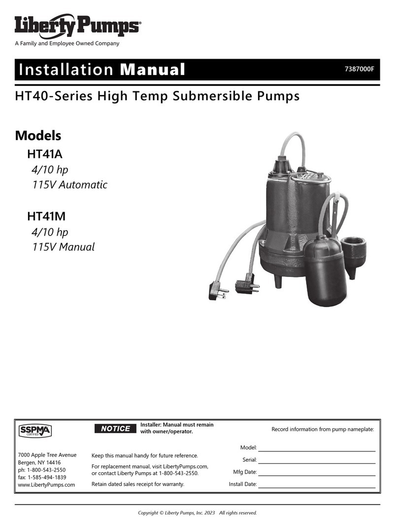 Liberty Pumps HT40 Series installation manual