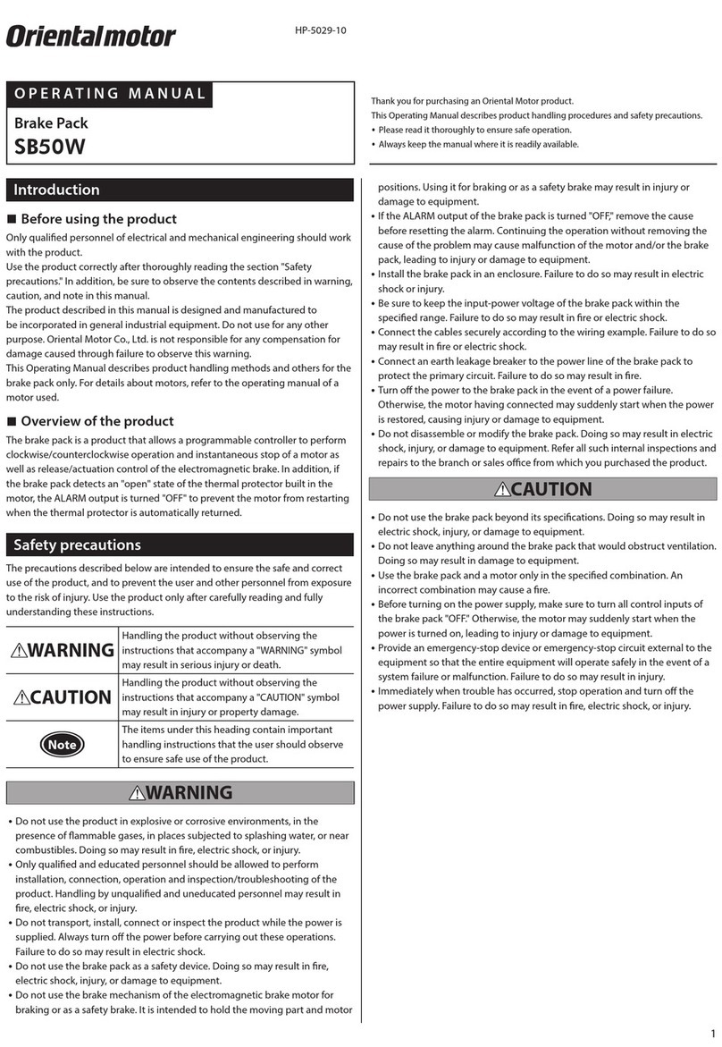 Oriental motor SB50W operating manual Oriental motor SB50W operating manual