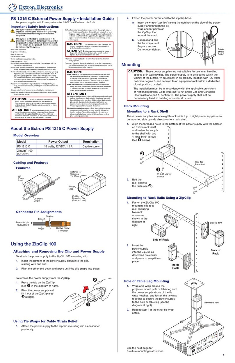 Extron electronics PS 1215 C installation guide