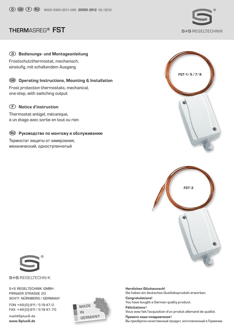 S+S Regeltechnik FST-3 Operating Instructions, Mounting & Installation S+S Regeltechnik FST-3 Operating Instructions, Mounting & Installation
