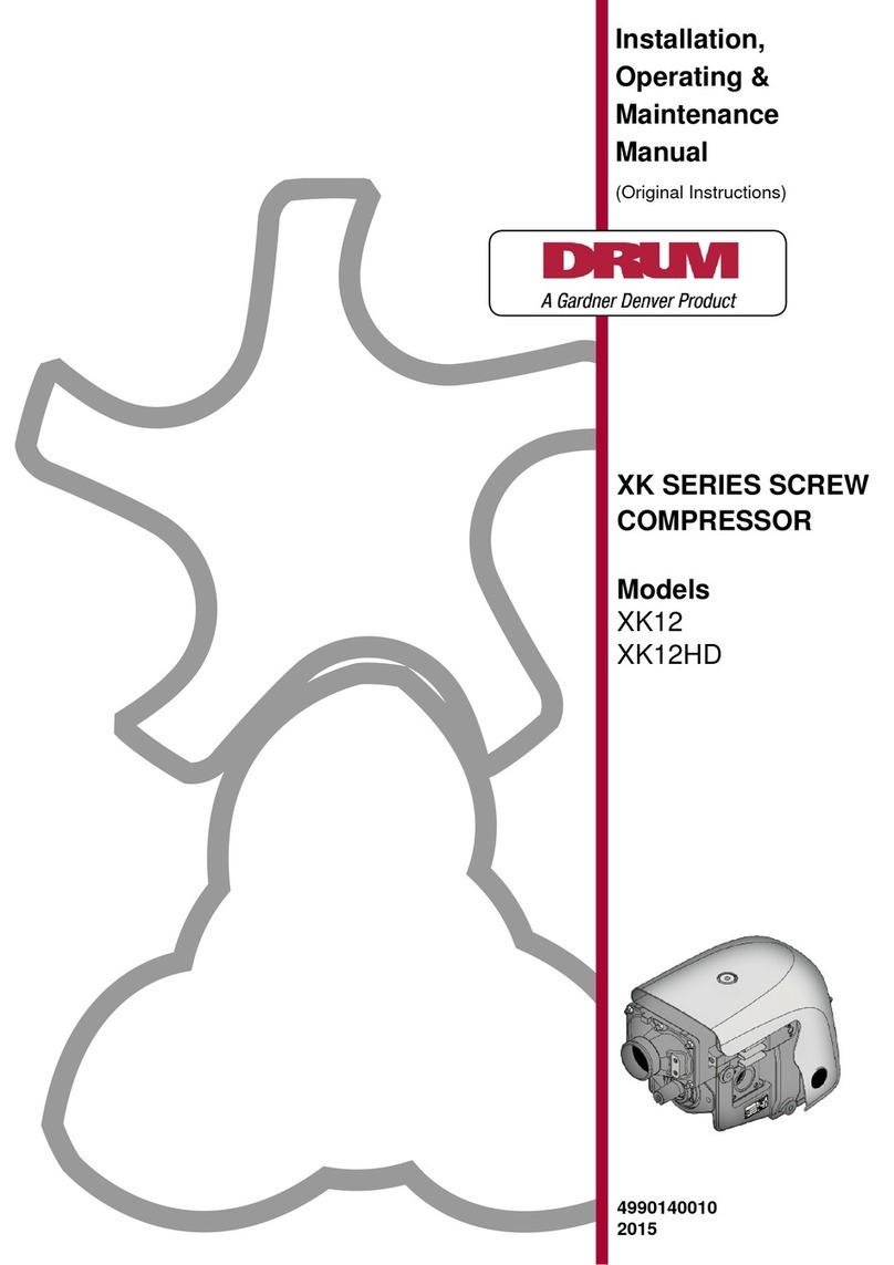 Gardner Denver DRUM XK Series Installation operating & maintenance manual