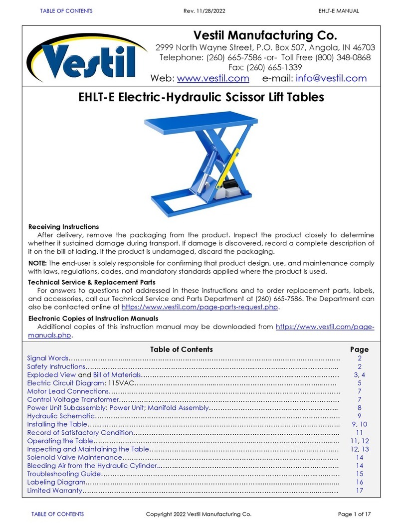 Vestil EHLT-E manual