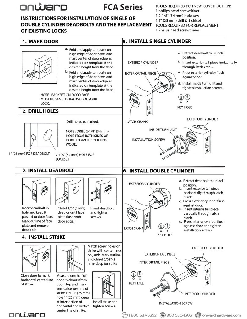 Onward FCA Series Instructions for installation