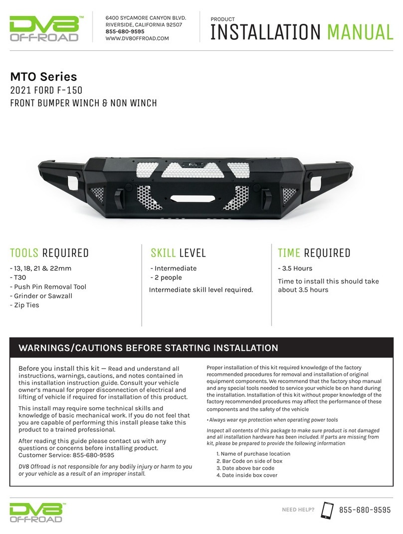 DV8 OFFROAD MTO Series installation manual